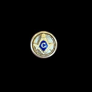Vintage Masonic 10kt Yellow Gold Enamel Free Masons Lapel Pin .2 Grams